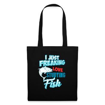 I Just Freaking Love Studying Fish T-Shirt Present - Tote Bag - black - Front