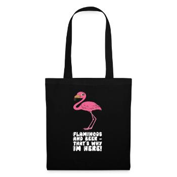 Drôles de graphismes flamants roses - Sac en tissu - noir - Devant
