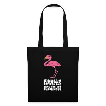 Lustige Flamingo-Grafik - Stoffbeutel - Schwarz - Vorne