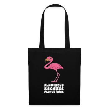 Drôles de graphismes flamants roses - Sac en tissu - noir - Devant