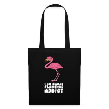 Drôles de graphismes flamants roses - Sac en tissu - noir - Devant