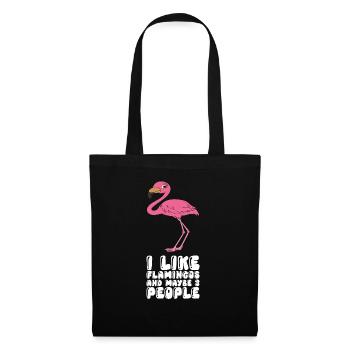 Drôles de graphismes flamants roses - Sac en tissu - noir - Devant