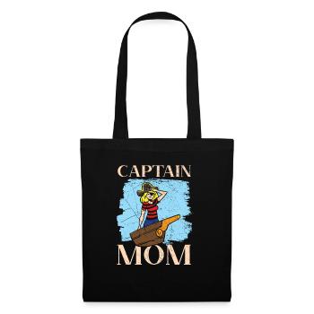 Capitaine Maman Meilleure Maman Jamais Maman Pirate Amoureux - Sac en tissu - noir - Devant