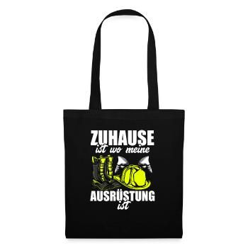Feuerwehrfrau Feuerwehr Feuerwehrmann Mama - Stoffbeutel - Schwarz - Vorne