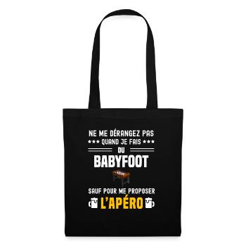 babyfoot ne dérangez pas sauf apéro - Sac en tissu - noir - Devant