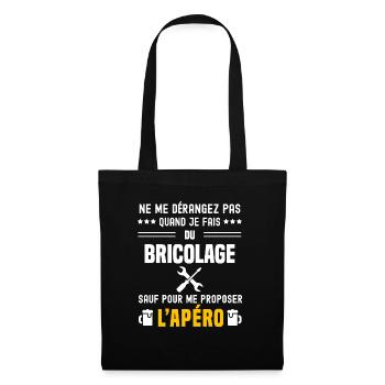 bricolage bricoler ne dérangez pas sauf apéro - Sac en tissu - noir - Devant