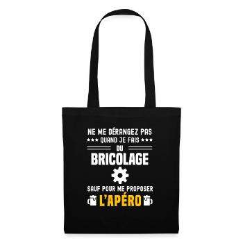 bricolage outil ne dérangez pas sauf apéro - Sac en tissu - noir - Devant