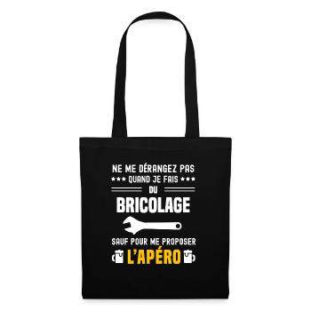 bricolage réparer ne dérangez pas sauf apéro - Sac en tissu - noir - Devant