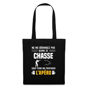 chasse ne dérangez pas sauf apéro - Sac en tissu - noir - Devant
