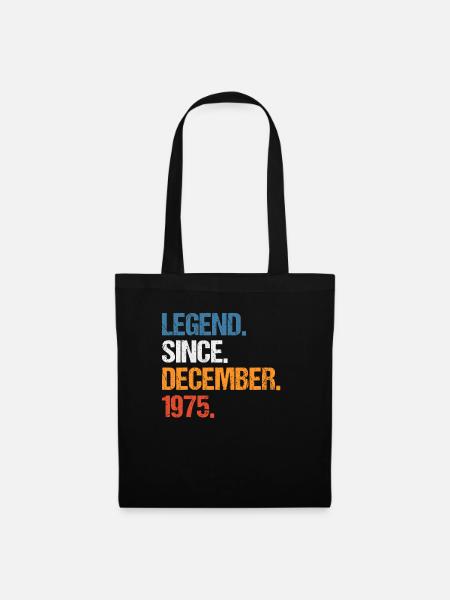 Legend Since Dezember 1975 Geburtstag - Stoffbeutel - Schwarz