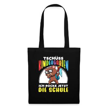Schulkind Einschulung Bär - Stoffbeutel - Schwarz - Vorne