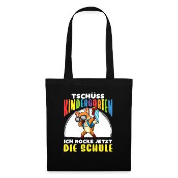 Schulkind Einschulung Fuchs - Stoffbeutel - Schwarz - Vorne