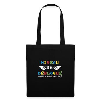 Niveau 26 Débloqué mode adult activé - Sac en tissu - noir - Devant