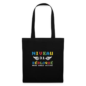 Niveau 31 Débloqué mode adult activé - Sac en tissu - noir - Devant