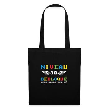 Niveau 30 débloqué mode adult activé - Sac en tissu - noir - Devant