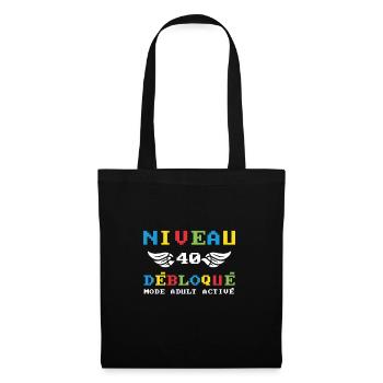 Niveau 40 débloqué mode adult activé - Sac en tissu - noir - Devant