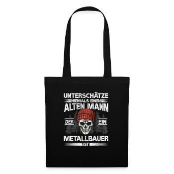Metallbauer Alter mann Schweißer - Stoffbeutel - Schwarz - Vorne