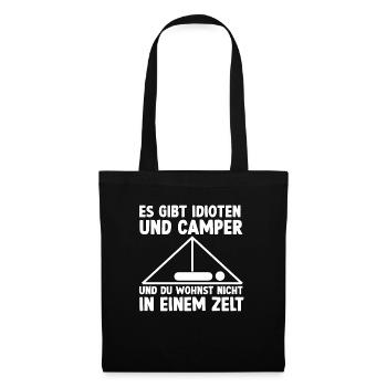 Lustiges Camper Shirt tolles Outdoor Fan Geschenk - Stoffbeutel - Schwarz - Vorne