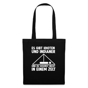 Camper und Camping Outfit lustiger Camper Spruch - Stoffbeutel - Schwarz - Vorne