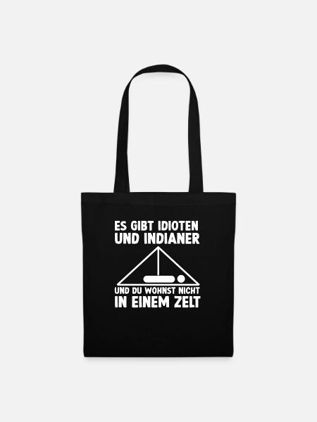 Camper und Camping Outfit lustiger Camper Spruch - Stoffbeutel - Schwarz