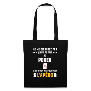poker ne dérangez pas sauf apéro - Sac en tissu - noir - Devant