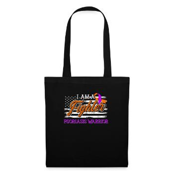 Psoriasis Warrior Fighter Lavender Orange Ribbon - Tote Bag - black - Front