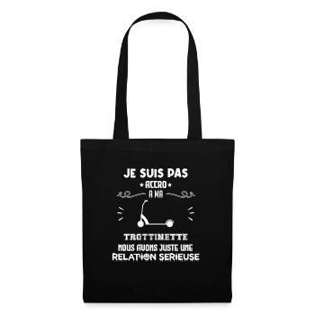 Je ne suis pas accro à la trottinette - Sac en tissu - noir - Devant
