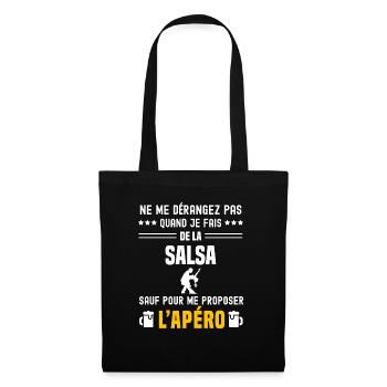 salsa ne dérangez pas sauf apéro - Sac en tissu - noir - Devant