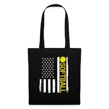 Drapeau américain de l’équipe patriotique de softball - Sac en tissu - noir - Devant