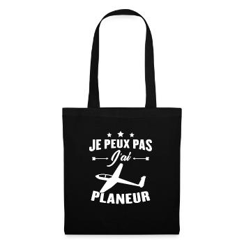 Je peux pas j'ai planeur - Sac en tissu - noir - Devant