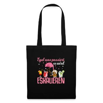Flamingo Junggesellenabschied Frauen jga Saufen - Stoffbeutel - Schwarz - Vorne