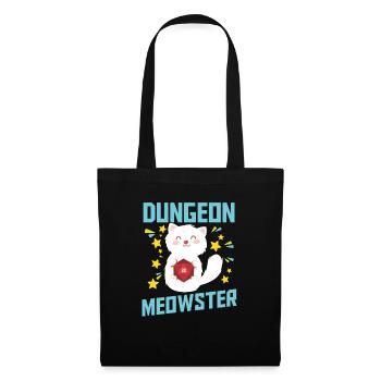 Dungeon Meowster | Nerdy Cat D20 RPG Fantasy Game - Tote Bag - black - Front