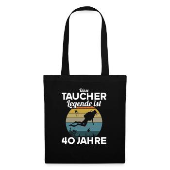 Diese Taucher Legende ist 40 Jahre 40 Geburtstag - Stoffbeutel - Schwarz - Vorne