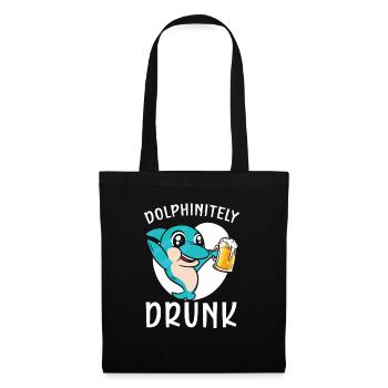 Dolphinitely Drunk Marine Biology Bière sous-marine - Sac en tissu - noir - Devant