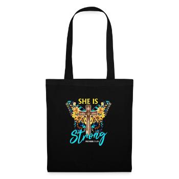 Butterfly Flower Motivational Saying Woman - Tote Bag - black - Front