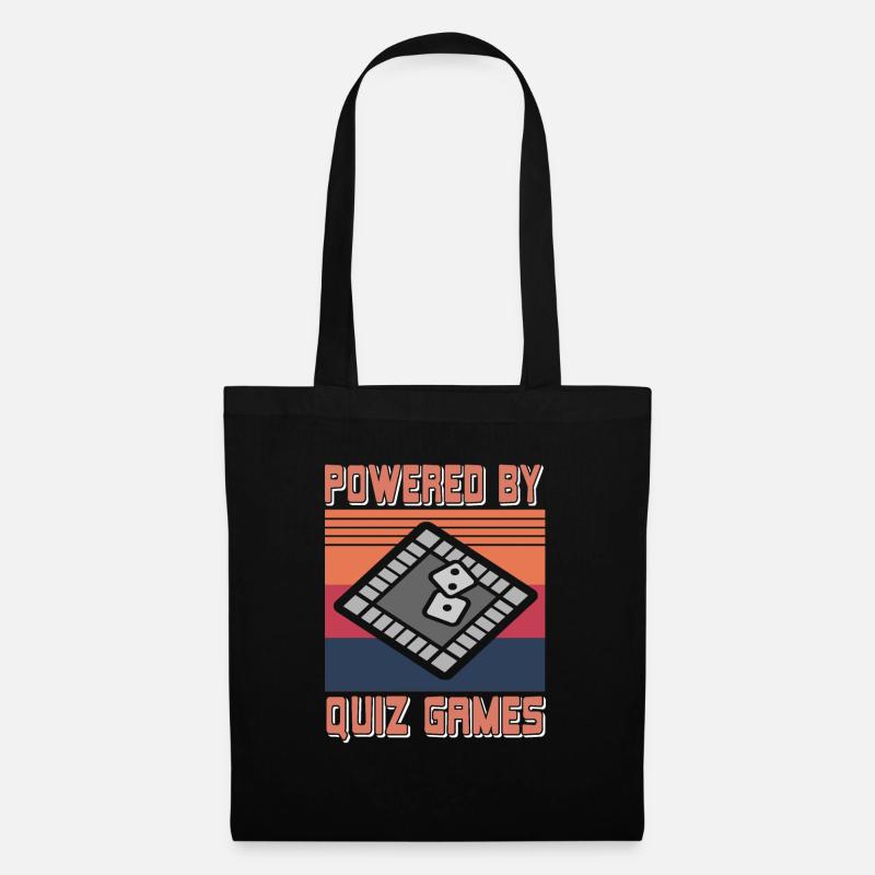 Retro Vintage Powered By Quiz Games Awesome - Stoffbeutel - Schwarz