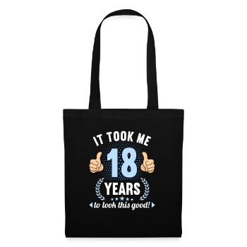 il m’a fallu 18 ans pour avoir l’air de ce bon anniversaire de 18 ans - Sac en tissu - noir - Devant