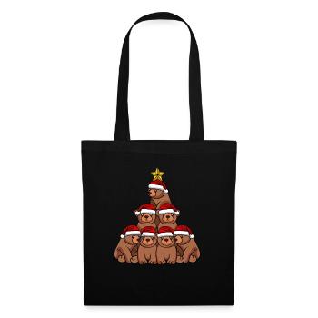 Arbre de Noël de l’ours - Sac en tissu - noir - Devant