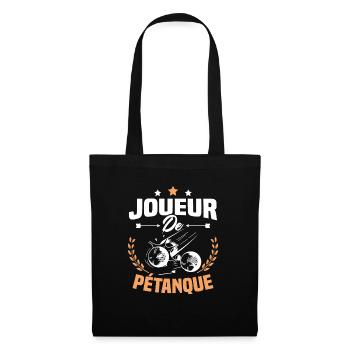 Joueur De Pétanque, Humour Cadeau Pétanque - Sac en tissu - noir - Devant