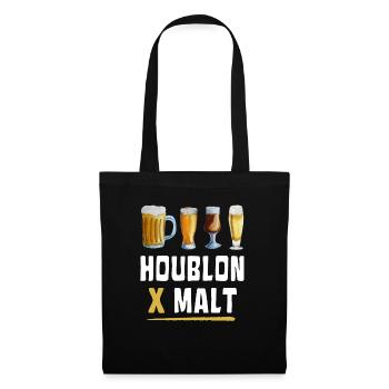 Bières : Houblon x Malt - Sac en tissu - noir - Devant