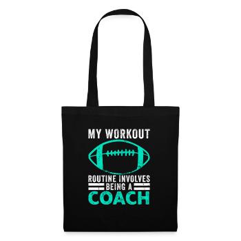 Football Workout Routine Sports Football Coach - Tote Bag - black - Front