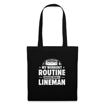 Football Lineman Leben Workout Routine Spieler - Stoffbeutel - Schwarz - Vorne