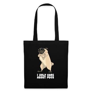 I Only Care About Pugs - Tote Bag - black - Front