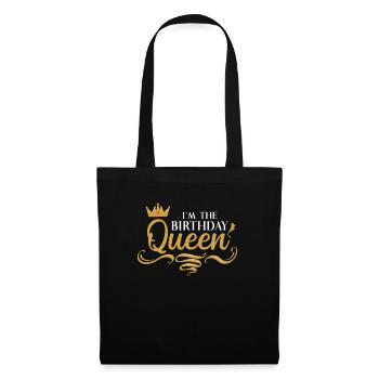I'm The Birthday Queen Paare Geburtstag Geschenk - Stoffbeutel - Schwarz - Vorne