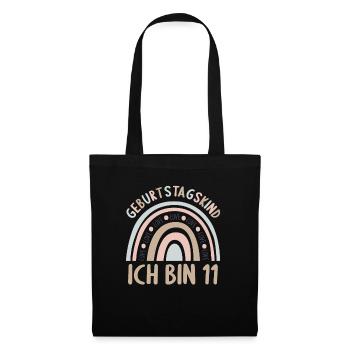11 Jahre alt Rainbow Regenbogen 11. Geburtstag - Stoffbeutel - Schwarz - Vorne