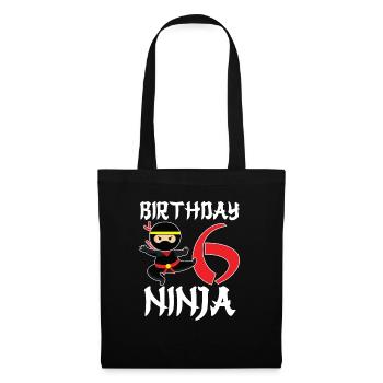 Six Years Old Birthday Ninja Gift - Tote Bag - black - Front