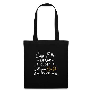 Cette fille est une super collègue en or0 - Sac en tissu - noir - Devant