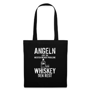 Angeln löst die meisten meiner Probleme Whiskey de - Stoffbeutel - Schwarz - Vorne