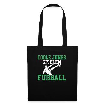 Coole Jungs spielen Fußball Motiv für echte Fußbal - Stoffbeutel - Schwarz - Vorne