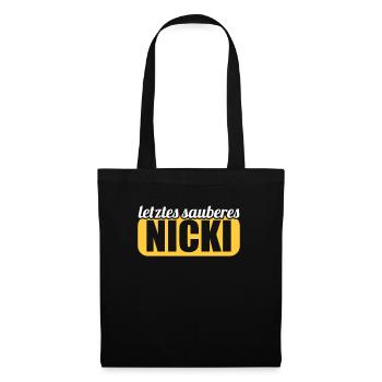 DDR Osten Ossi Letztes sauberes Nicki - Stoffbeutel - Schwarz - Vorne